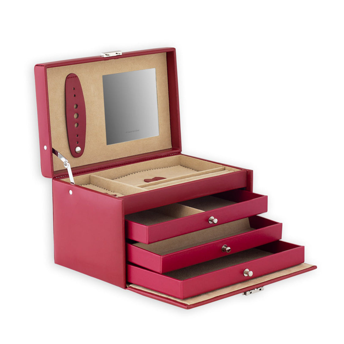 Coffret Bijoux Bordeaux Cuir