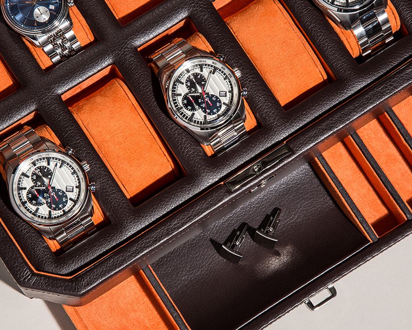 Coffret à Montre de Luxe Homme Orange