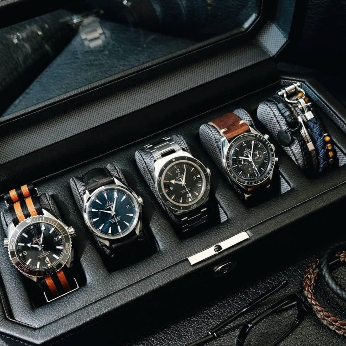 Coffret 5 Montres en Cuir - Gris