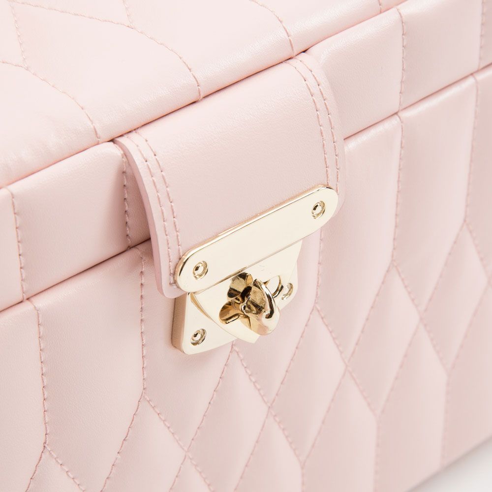 Boîte à Bijoux en Cuir de Luxe Rose - Royaume de la Boîte