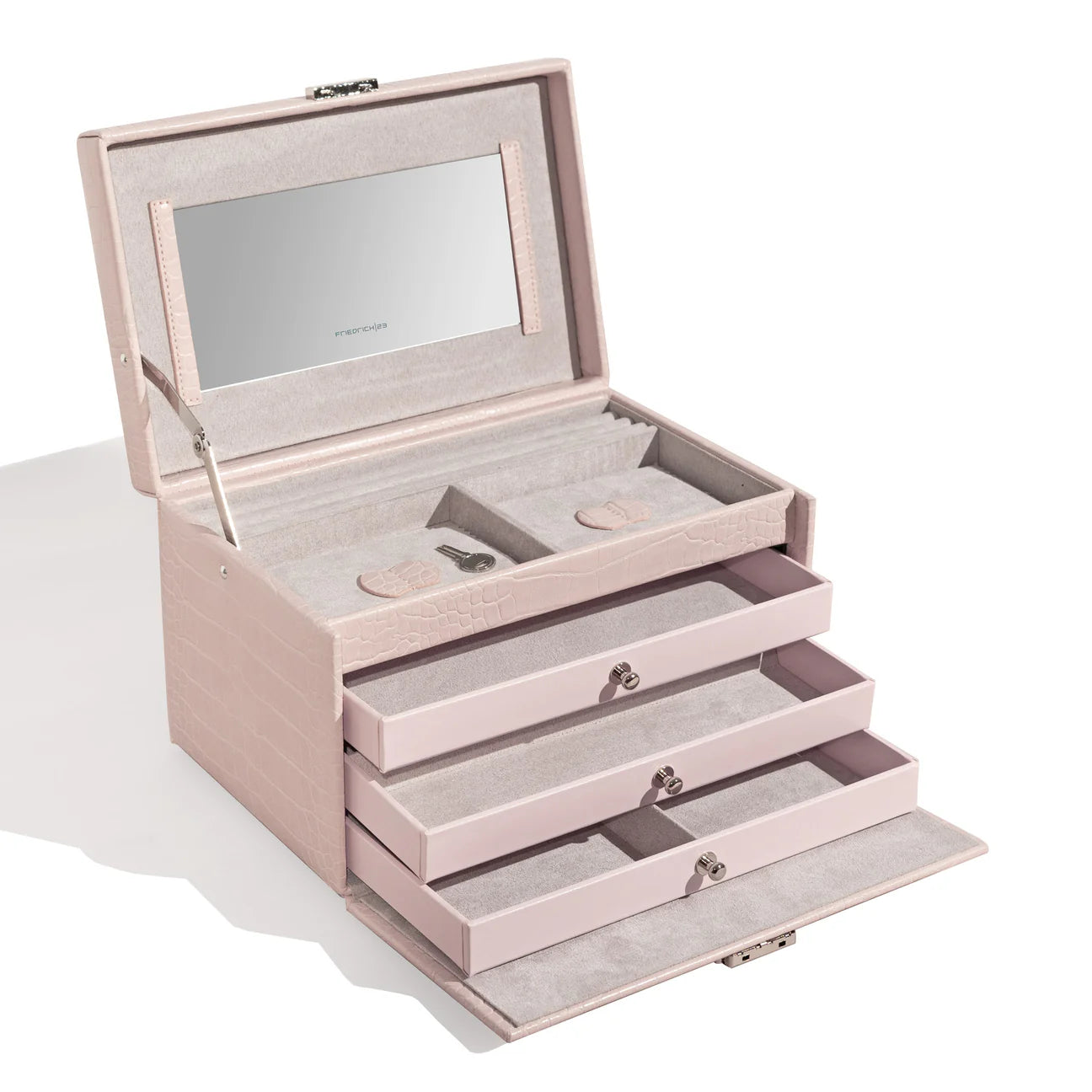 Coffret à Bijoux avec Miroir - Rose Pastel