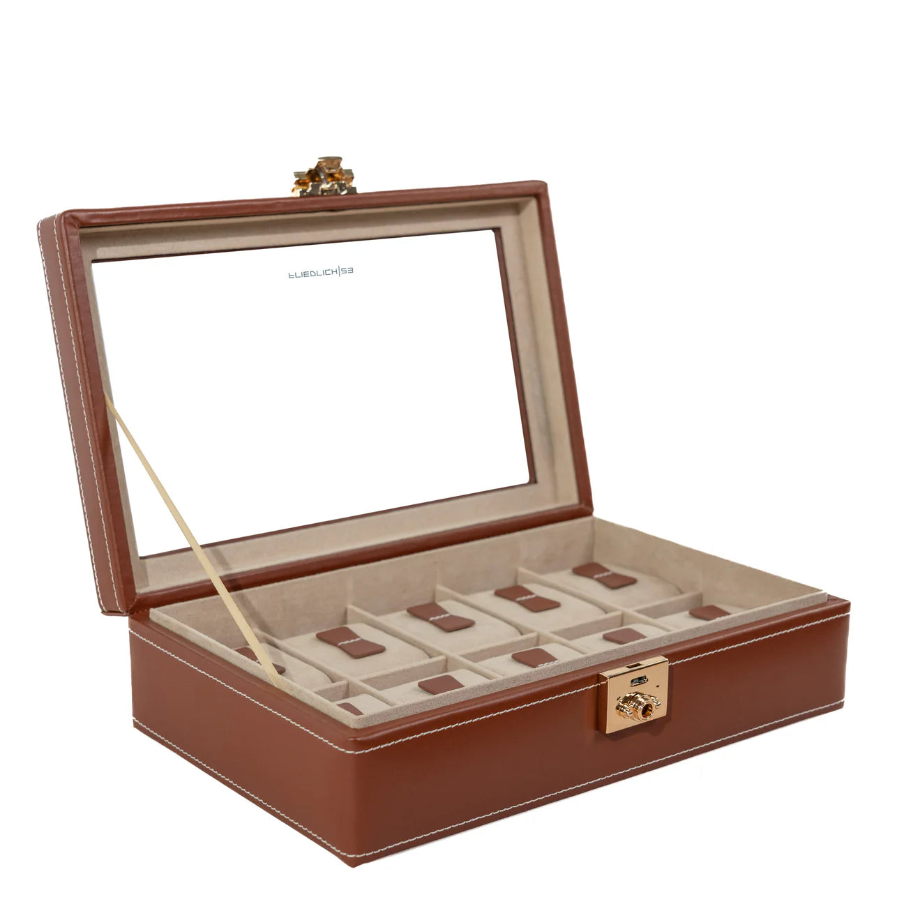 Coffret à Montre en Cuir - Beige & Marron