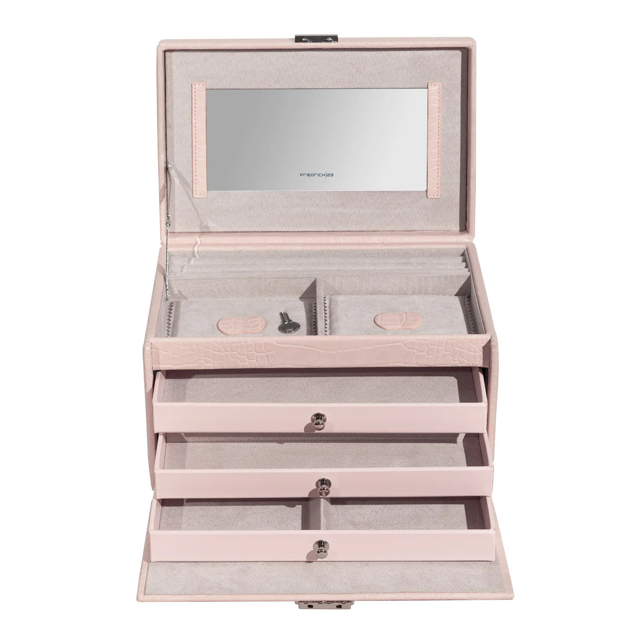 Coffret à Bijoux avec Miroir - Rose Pastel