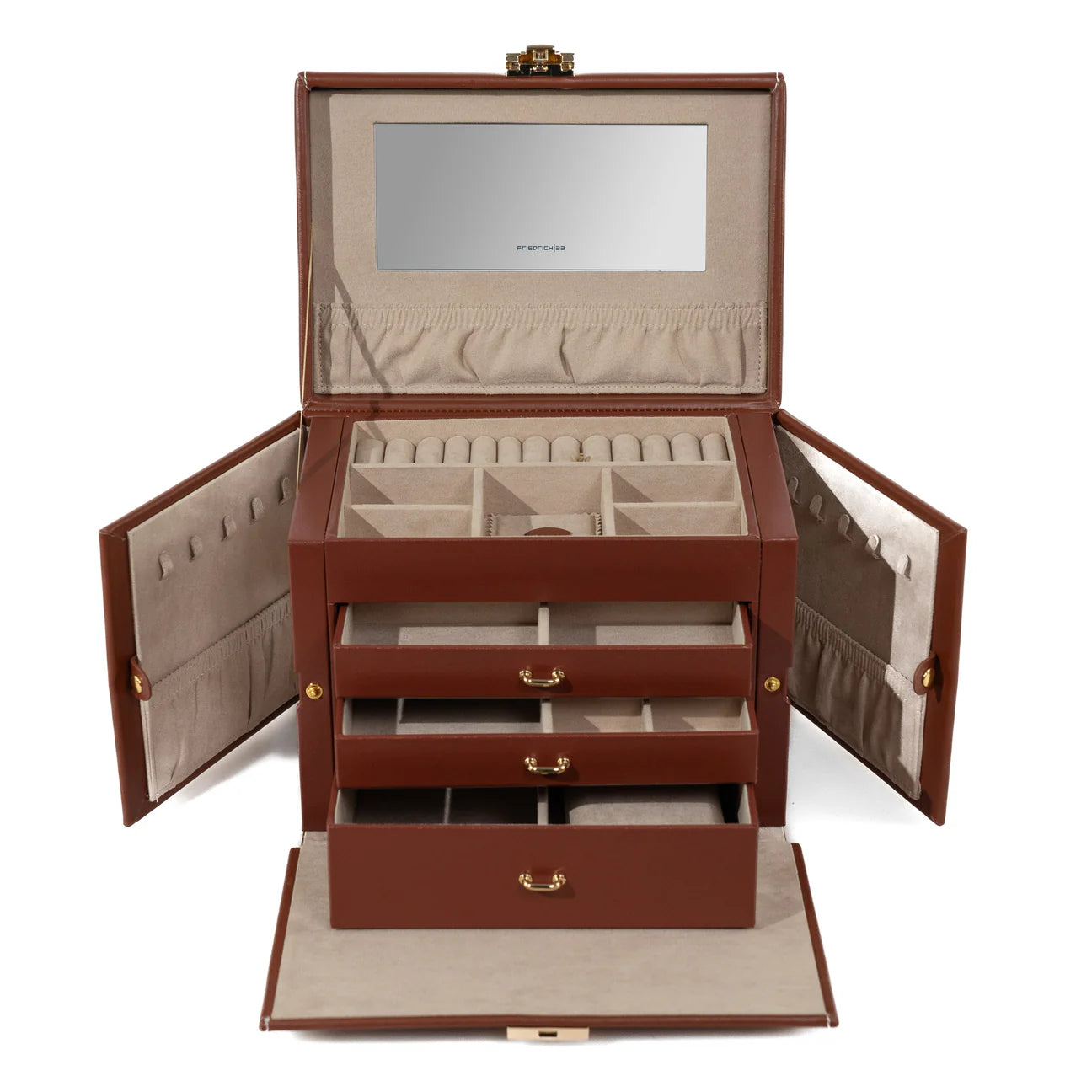 Grand Coffret à Bijoux pour Femme - Marron