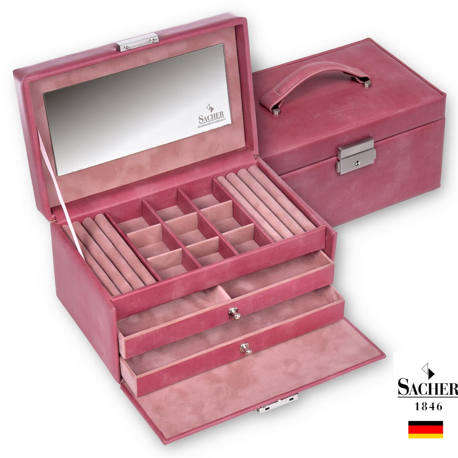 Coffret à Bijoux Rose - Elly - Royaume de la Boîte